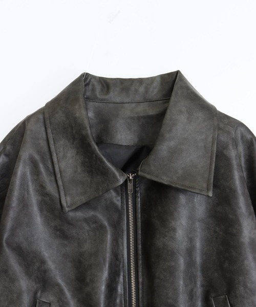 ANAP(アナップ)の「vintae加工フェイクレザークロップドブルゾン(ブルゾン・レディース・ブラック/ブラウン・F)」の16枚目の写真