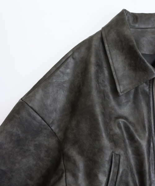 ANAP(アナップ)の「vintae加工フェイクレザークロップドブルゾン(ブルゾン・レディース・ブラック/ブラウン・F)」の17枚目の写真