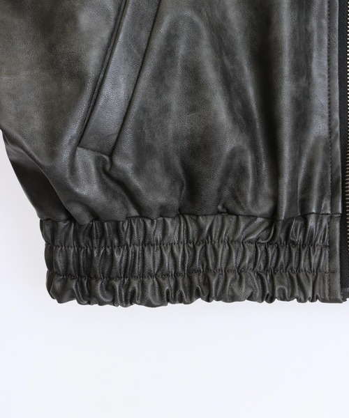 ANAP(アナップ)の「vintae加工フェイクレザークロップドブルゾン(ブルゾン・レディース・ブラック/ブラウン・F)」の20枚目の写真