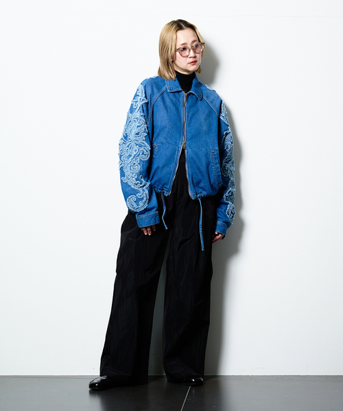 TAAKK(ターク)の「TAAKK SCULPTURAL EMBROIDERY DENIMBLOUSON TA26SS-BL030:デニムブルゾン(デニムジャケット・レディース・ブルー・LARGE)」の6枚目の写真