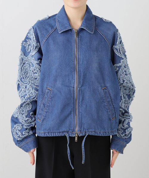 TAAKK(ターク)の「TAAKK SCULPTURAL EMBROIDERY DENIMBLOUSON TA26SS-BL030:デニムブルゾン(デニムジャケット・レディース・ブルー・LARGE)」の7枚目の写真