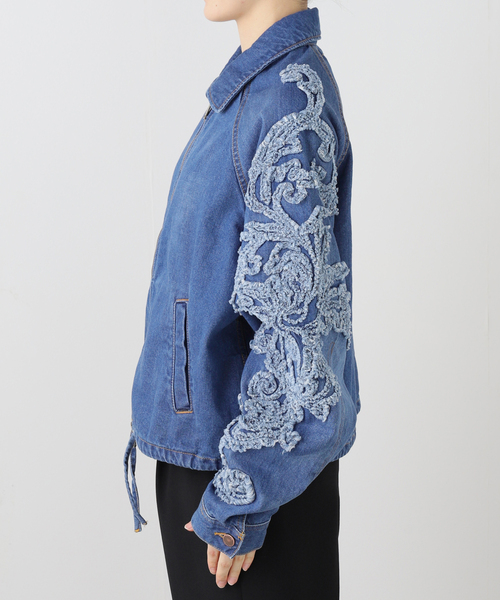 TAAKK(ターク)の「TAAKK SCULPTURAL EMBROIDERY DENIMBLOUSON TA26SS-BL030:デニムブルゾン(デニムジャケット・レディース・ブルー・LARGE)」の8枚目の写真