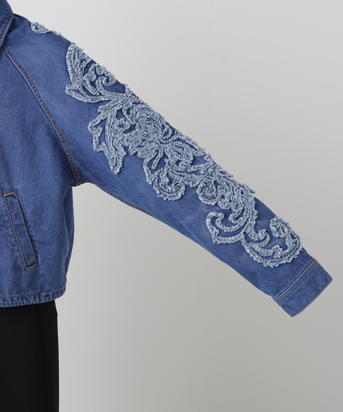 TAAKK(ターク)の「TAAKK SCULPTURAL EMBROIDERY DENIMBLOUSON TA26SS-BL030:デニムブルゾン(デニムジャケット・レディース・ブルー・LARGE)」の10枚目の写真