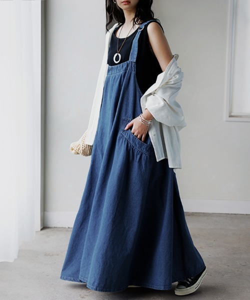 【新品・タグ付き・未使用】Myu HOIP オーバージャンパースカート オーバーサイズデニムジャンパースカート（ジャンパースカート）｜HUG