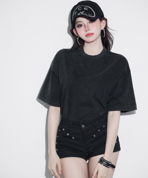 VEILA（ヴェイラ）の「ヴィンテージライク オーバーサイズTシャツ（Tシャツ/カットソー・レディース・ブラック/グレー・フリー）」の21枚目の写真