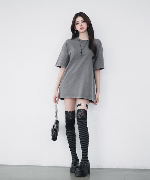 VEILA（ヴェイラ）の「ヴィンテージライク オーバーサイズTシャツ（Tシャツ/カットソー・レディース・ブラック/グレー・フリー）」の19枚目の写真