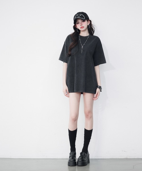VEILA（ヴェイラ）の「ヴィンテージライク オーバーサイズTシャツ（Tシャツ/カットソー・レディース・ブラック/グレー・フリー）」の7枚目の写真