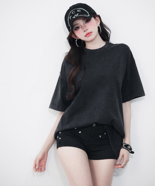 VEILA（ヴェイラ）の「ヴィンテージライク オーバーサイズTシャツ（Tシャツ/カットソー・レディース・ブラック/グレー・フリー）」の22枚目の写真