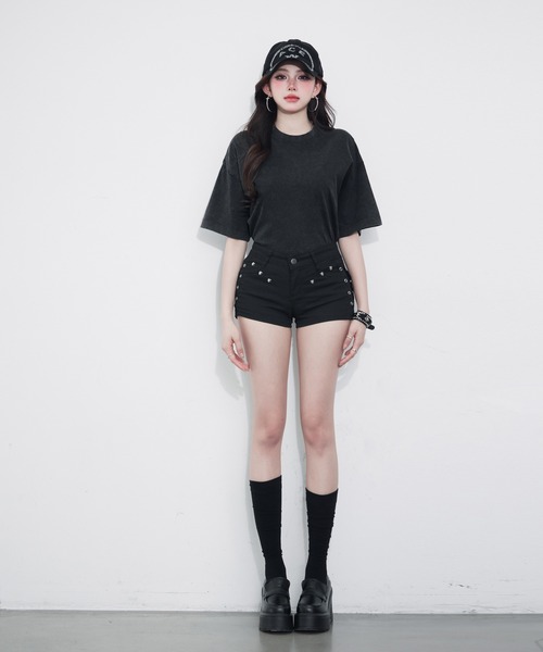 VEILA（ヴェイラ）の「ヴィンテージライク オーバーサイズTシャツ（Tシャツ/カットソー・レディース・ブラック/グレー・フリー）」の6枚目の写真