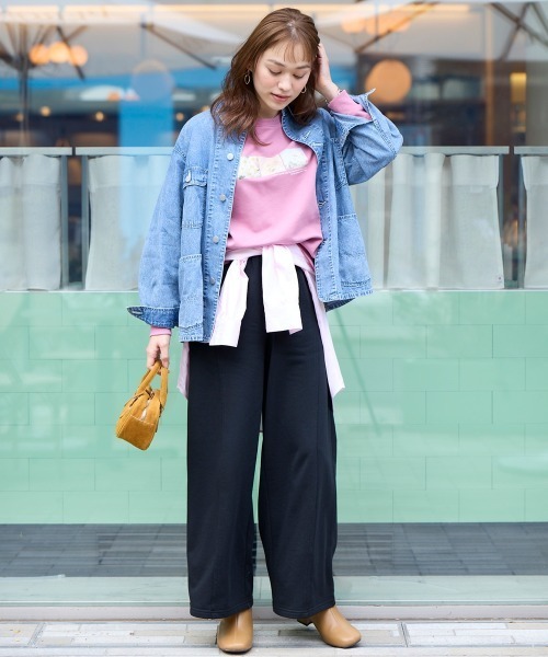 SMILE LAND(スマイルランド)の「<大きいサイズ>ワイドカーブスウェットパンツ(ゆったりヒップ)(その他パンツ・レディース・杢グレー/ブラック・L/3L/4L/5L/LL)」の7枚目の写真