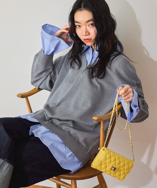 mysty woman(ミスティウーマン)の「チェーンミニショルダー 665491(ショルダーバッグ・レディース・イエロー/ホワイト・FREE)」の7枚目の写真