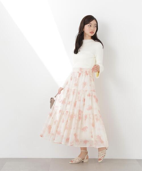 PROPORTION BODY DRESSING(プロポーションボディドレッシング)の「ニットドッキング花柄シャーリングワンピース / 1216147300(ワンピース・レディース・ピンク/ブルー・SMALL/P/S/MEDIUM)」の6枚目の写真