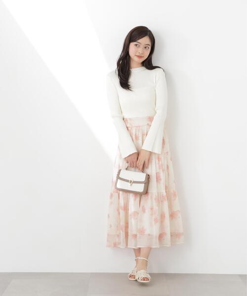 PROPORTION BODY DRESSING(プロポーションボディドレッシング)の「ニットドッキング花柄シャーリングワンピース / 1216147300(ワンピース・レディース・ピンク/ブルー・SMALL/P/S/MEDIUM)」の8枚目の写真