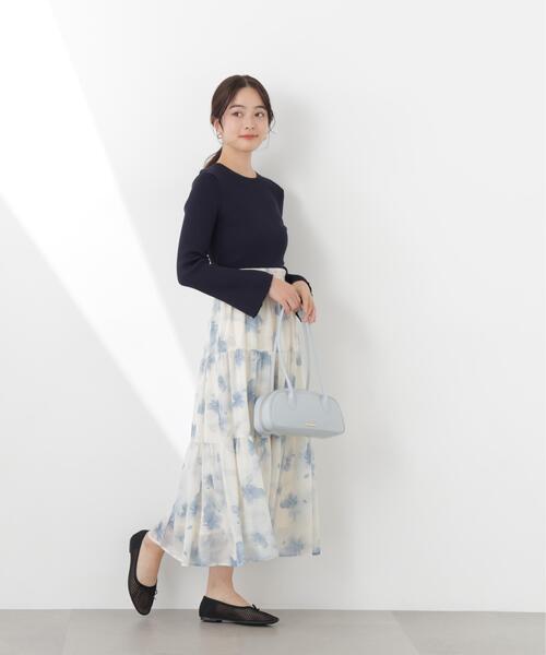 PROPORTION BODY DRESSING(プロポーションボディドレッシング)の「ニットドッキング花柄シャーリングワンピース / 1216147300(ワンピース・レディース・ピンク/ブルー・SMALL/P/S/MEDIUM)」の15枚目の写真