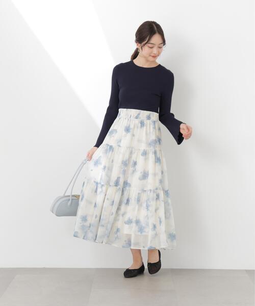 PROPORTION BODY DRESSING(プロポーションボディドレッシング)の「ニットドッキング花柄シャーリングワンピース / 1216147300(ワンピース・レディース・ピンク/ブルー・SMALL/P/S/MEDIUM)」の17枚目の写真