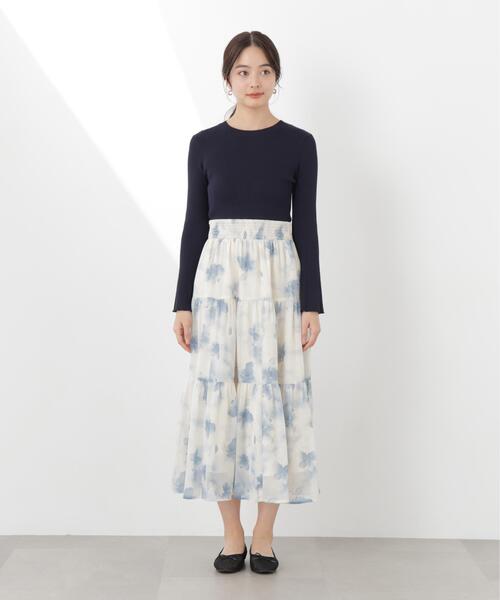 PROPORTION BODY DRESSING(プロポーションボディドレッシング)の「ニットドッキング花柄シャーリングワンピース / 1216147300(ワンピース・レディース・ピンク/ブルー・SMALL/P/S/MEDIUM)」の20枚目の写真