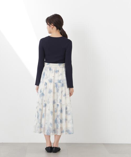 PROPORTION BODY DRESSING(プロポーションボディドレッシング)の「ニットドッキング花柄シャーリングワンピース / 1216147300(ワンピース・レディース・ピンク/ブルー・SMALL/P/S/MEDIUM)」の22枚目の写真