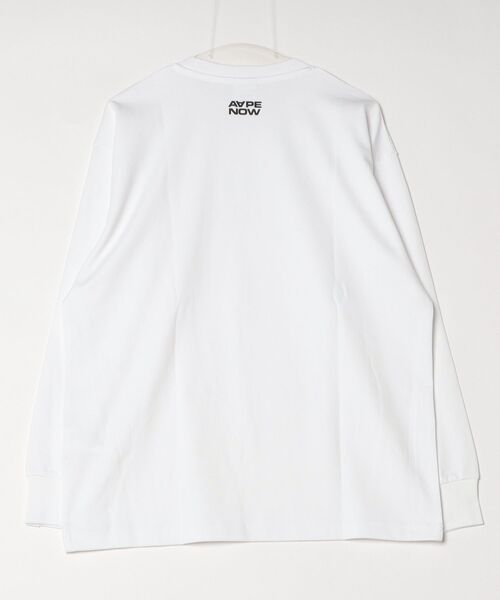 AAPE BY A BATHING APE(エーエイプバイアベイシングエイプ)の「AAPE NOW LONG SLEEVE TEE(Tシャツ/カットソー・メンズ・ホワイト/ブラック/ライトグリーン・LARGE/MEDIUM/X-LARGE/SMALL)」の4枚目の写真
