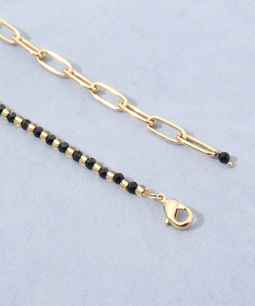 NOLLEY’S（ノーリーズ）の「【grace grace/グラスグラス】チェーン×天然石アレンジネックレス（ネックレス・レディース・ブラック・FREE）」の6枚目の写真