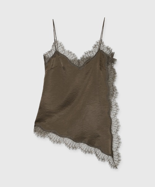 CREDONA(クレドナ)の「SATIN LACE CAMI/サテンレースキャミ(キャミソール・レディース・オフホワイト/グリーン系その他/ブラック・FREE)」の3枚目の写真