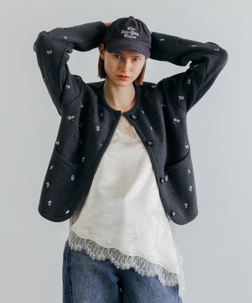 CREDONA(クレドナ)の「SATIN LACE CAMI/サテンレースキャミ(キャミソール・レディース・オフホワイト/グリーン系その他/ブラック・FREE)」の10枚目の写真