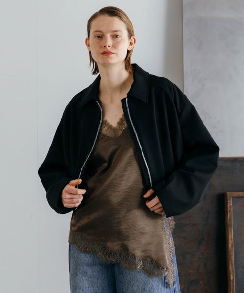 CREDONA(クレドナ)の「SATIN LACE CAMI/サテンレースキャミ(キャミソール・レディース・オフホワイト/グリーン系その他/ブラック・FREE)」の22枚目の写真