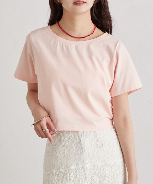 mystic(ミスティック)の「バックロゴプリントちびTシャツ(Tシャツ/カットソー・レディース・ピンク/オフホワイト/ブラック・FREE)」の3枚目の写真