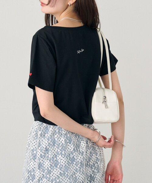 mystic(ミスティック)の「バックロゴプリントちびTシャツ(Tシャツ/カットソー・レディース・ピンク/オフホワイト/ブラック・FREE)」の2枚目の写真