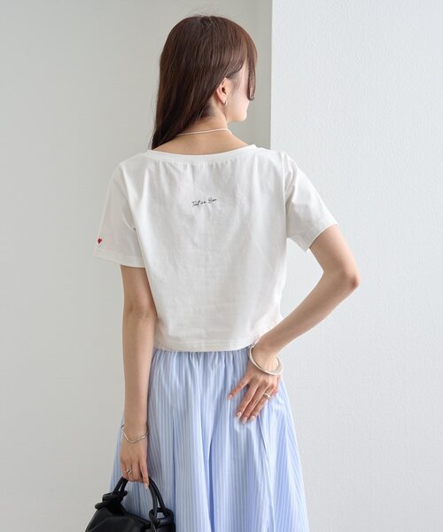 mystic(ミスティック)の「バックロゴプリントちびTシャツ(Tシャツ/カットソー・レディース・ピンク/オフホワイト/ブラック・FREE)」の4枚目の写真