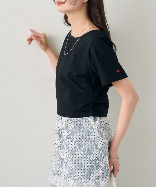 mystic(ミスティック)の「バックロゴプリントちびTシャツ(Tシャツ/カットソー・レディース・ピンク/オフホワイト/ブラック・FREE)」の7枚目の写真