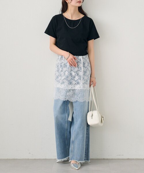 mystic(ミスティック)の「バックロゴプリントちびTシャツ(Tシャツ/カットソー・レディース・ピンク/オフホワイト/ブラック・FREE)」の8枚目の写真