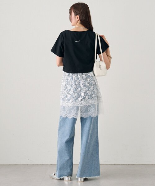 mystic(ミスティック)の「バックロゴプリントちびTシャツ(Tシャツ/カットソー・レディース・ピンク/オフホワイト/ブラック・FREE)」の9枚目の写真