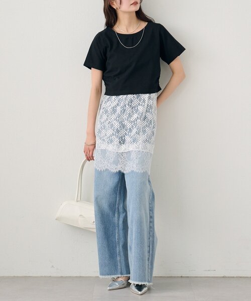 mystic(ミスティック)の「バックロゴプリントちびTシャツ(Tシャツ/カットソー・レディース・ピンク/オフホワイト/ブラック・FREE)」の13枚目の写真