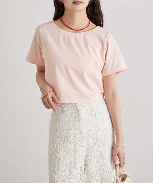 mystic(ミスティック)の「バックロゴプリントちびTシャツ(Tシャツ/カットソー・レディース・ピンク/オフホワイト/ブラック・FREE)」の14枚目の写真