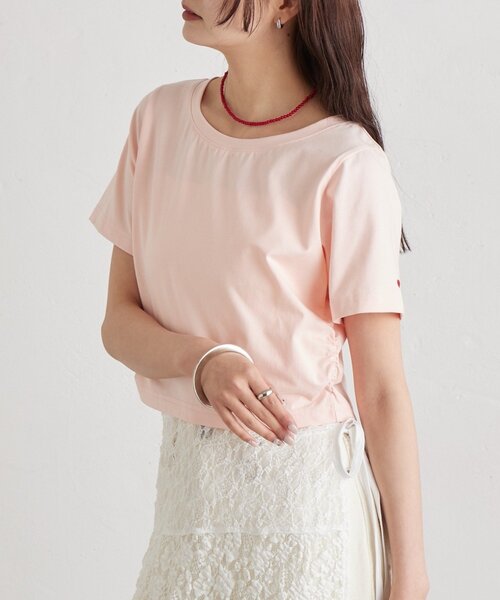 mystic(ミスティック)の「バックロゴプリントちびTシャツ(Tシャツ/カットソー・レディース・ピンク/オフホワイト/ブラック・FREE)」の15枚目の写真