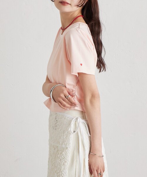 mystic(ミスティック)の「バックロゴプリントちびTシャツ(Tシャツ/カットソー・レディース・ピンク/オフホワイト/ブラック・FREE)」の16枚目の写真