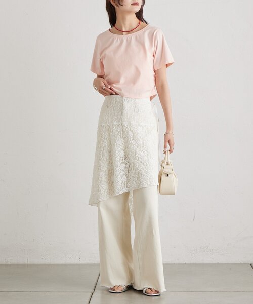 mystic(ミスティック)の「バックロゴプリントちびTシャツ(Tシャツ/カットソー・レディース・ピンク/オフホワイト/ブラック・FREE)」の18枚目の写真