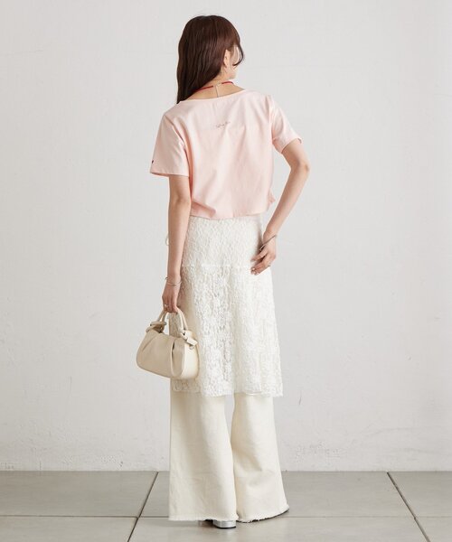 mystic(ミスティック)の「バックロゴプリントちびTシャツ(Tシャツ/カットソー・レディース・ピンク/オフホワイト/ブラック・FREE)」の19枚目の写真