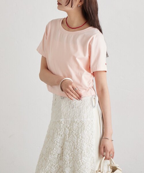 mystic(ミスティック)の「バックロゴプリントちびTシャツ(Tシャツ/カットソー・レディース・ピンク/オフホワイト/ブラック・FREE)」の22枚目の写真