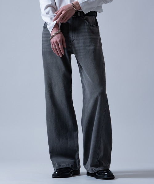 improves（インプローブス）の「ワイド フレア デニムパンツ（デニムパンツ・メンズ・ブラック/ブルー/サックスブルー/ブラック系・X-LARGE/LARGE/MEDIUM/SMALL）」の3枚目の写真