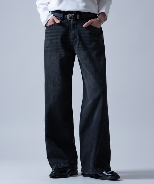 improves（インプローブス）の「ワイド フレア デニムパンツ（デニムパンツ・メンズ・ブラック/ブルー/サックスブルー/ブラック系・X-LARGE/LARGE/MEDIUM/SMALL）」の2枚目の写真