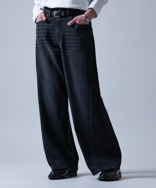 improves（インプローブス）の「ワイド フレア デニムパンツ（デニムパンツ・メンズ・ブラック/ブルー/サックスブルー/ブラック系・X-LARGE/LARGE/MEDIUM/SMALL）」の5枚目の写真