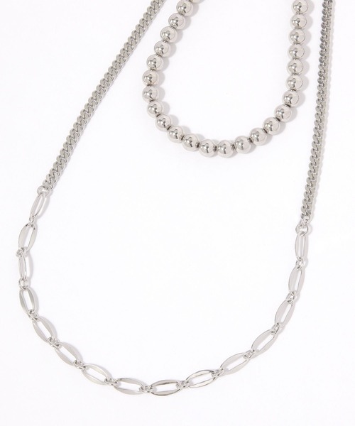 GLOBAL WORK（グローバルワーク）の「ボールスタイリッシュ二連ネックレス/646375（ネックレス・レディース・シルバー系/ゴールド/シルバー・FREE）」の2枚目の写真