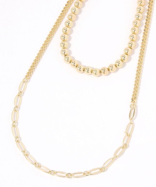 GLOBAL WORK（グローバルワーク）の「ボールスタイリッシュ二連ネックレス/646375（ネックレス・レディース・シルバー系/ゴールド/シルバー・FREE）」の3枚目の写真