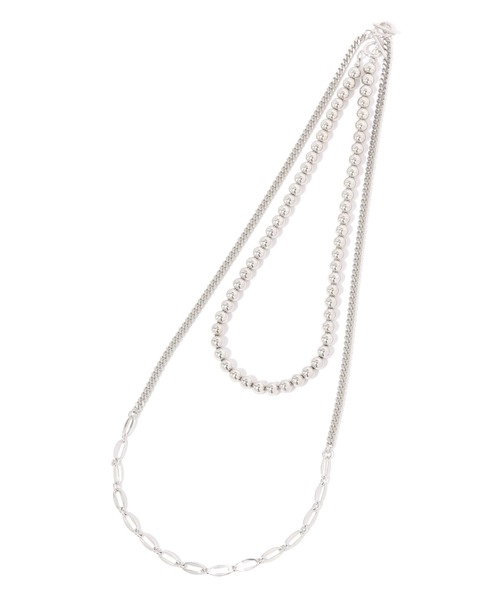 GLOBAL WORK（グローバルワーク）の「ボールスタイリッシュ二連ネックレス/646375（ネックレス・レディース・シルバー系/ゴールド/シルバー・FREE）」の4枚目の写真