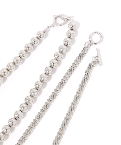 GLOBAL WORK（グローバルワーク）の「ボールスタイリッシュ二連ネックレス/646375（ネックレス・レディース・シルバー系/ゴールド/シルバー・FREE）」の6枚目の写真