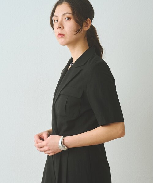 Whim Gazette（ウィムガゼット）の「コットンリネンオールインワン（つなぎ/オールインワン・レディース・ブラック/オフホワイト・FREE）」の10枚目の写真