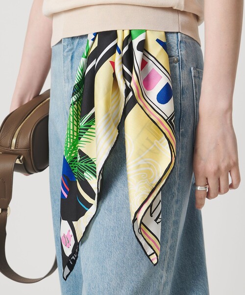 manipuri（マニプリ）の「＜manipuri＞SILK 65×65 スカーフ 26SS（バンダナ/スカーフ・レディース・ライトブルー/ピンク/マスタード/イエロー・FREE）」の2枚目の写真