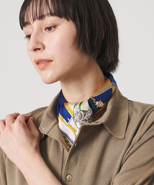 manipuri（マニプリ）の「＜manipuri＞SILK 65×65 スカーフ 26SS（バンダナ/スカーフ・レディース・ライトブルー/ピンク/マスタード/イエロー・FREE）」の3枚目の写真