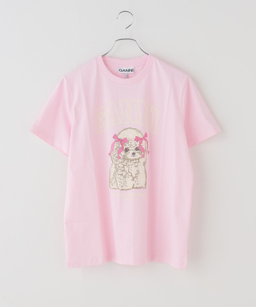 U by SPICK&SPAN（ユーバイスピックアンドスパン）の「GANNI / ガニー Basic Cotton Jersey T-shirt（Tシャツ/カットソー・レディース・ピンク・SMALL）」の9枚目の写真